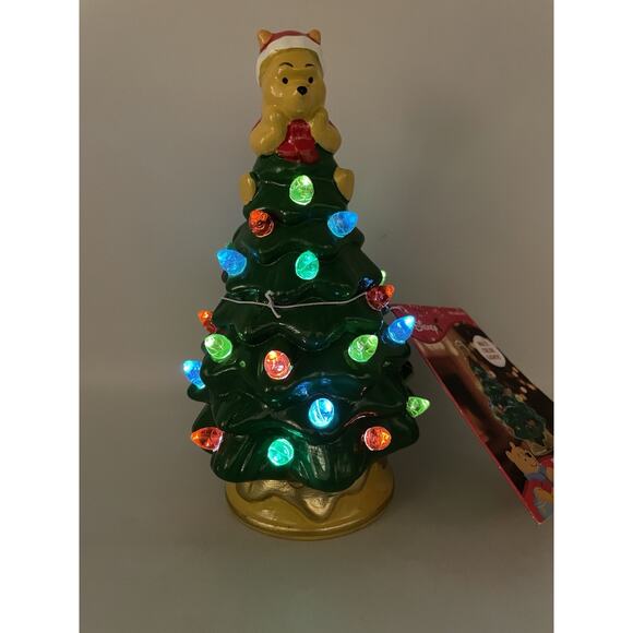 Disney Winnie the Pooh Light Up Ceramic Christmas Tree NEW With Tags! - Picture 10 of 11